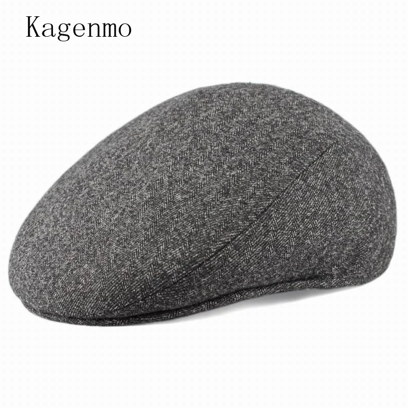 Kagenmo Male hat the elderly  winter cap autumn and winter woolen hat Large Size 59cm 60cm 61cm 62cm