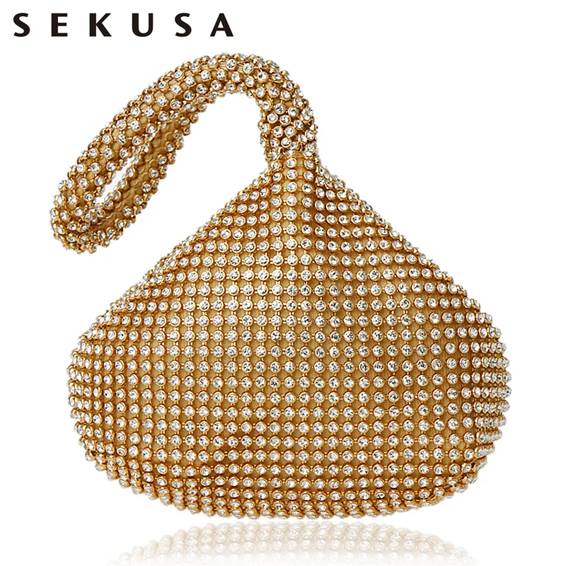 SEKUSA Soft Beaded Women Evening Bags Cover Open Style Lady Wedding Bridalmaid Handbags Purse Bag For New Year Gift Clutch