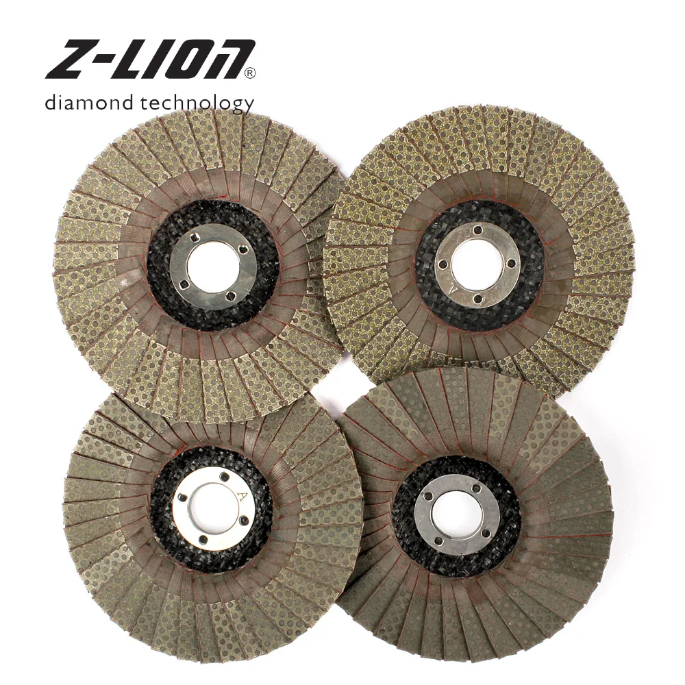 Z-LEAP 4PCS Diamond Flap Disc Sanding Grinding Disc 4