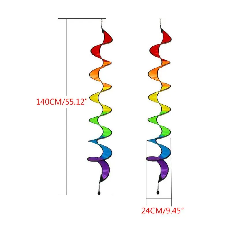 Outdoor Hanging Rainbow Rotating Vertical Colorful Windmill Kindergarten Decorative String Pinwheel Festival Layout Supplies
