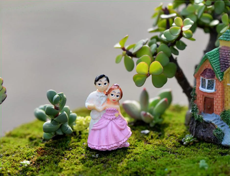 10pcs Dancing Groom&Bride Couple For Garden Moss Terrarium Home Desktop Decor/Crafts/Bonsai/Doll House/Miniatures