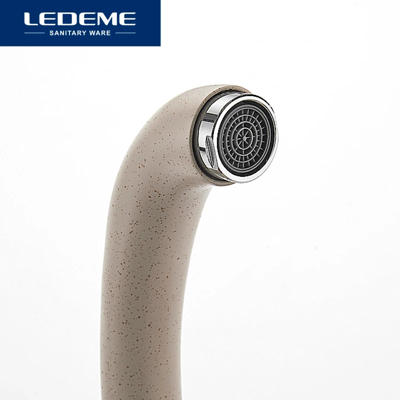 LEDEME New Kitchen Faucet 360 Degree Rotation Kitchen Sink Faucets Single Handle Cold And Hot Water Mixer Tap Crane L4101