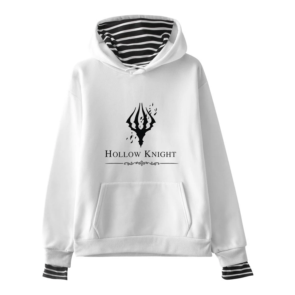 Hollow Knight Fashion Fake Two Piece Hoodies Women Long Sleeve Hooded Sweatshirts 2019 Hot Sale Casual Trendy Streetwear Clothes