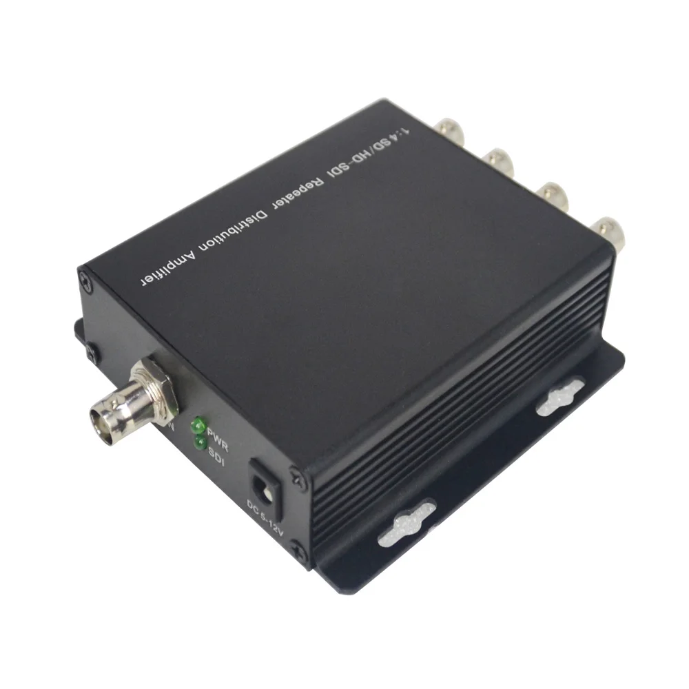 Premium HD-SDI signal amplifier SDI repeater 1x4, Support SD/HD/3G-SDI Video Splitter Extender Adapter Distribution up to 400M