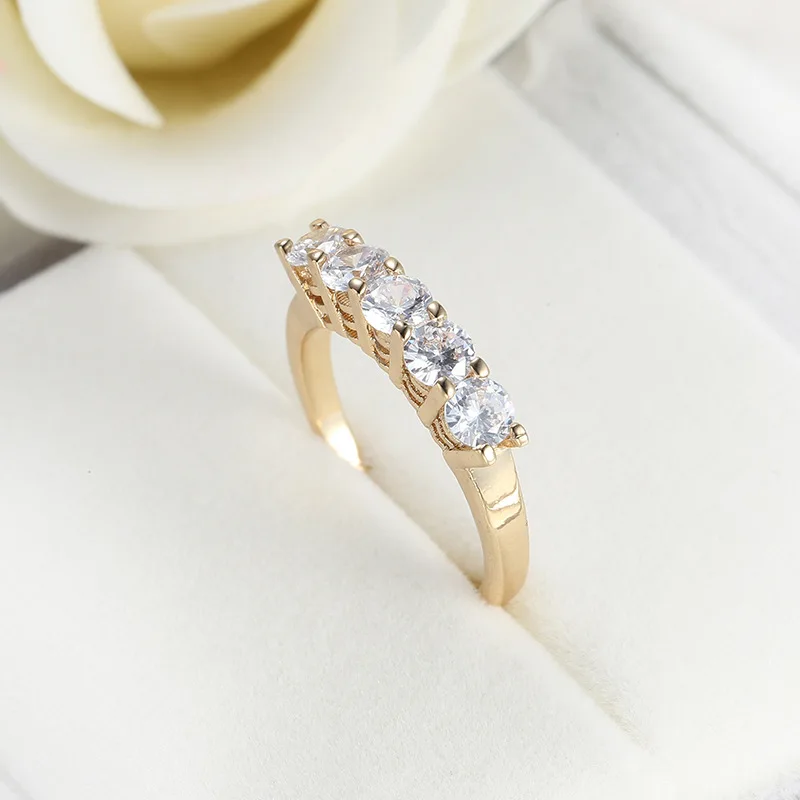 New Silver Color Wedding Ring Rose Gold Color CZ Zircon Vintage Engagement Simple Rings For Women Jewelry Bagues Pour Femme