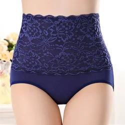 Slip intimo in pizzo da donna a vita alta HW4 mutandine comode traspiranti Sexy senza cuciture intimo Calcinha Sem Costura