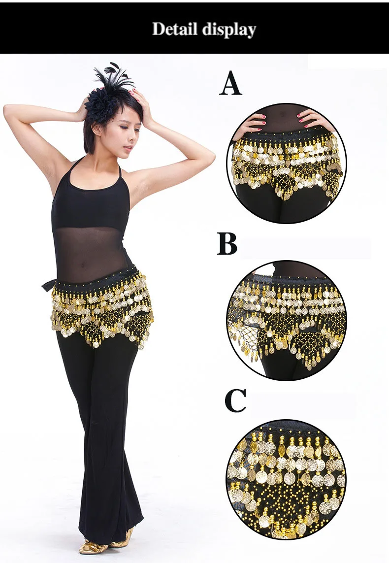 Neue Stil Top Verkauf Bauchtanz Taille Kette Hüfte Schal Bauchtanz Münzen Gürtel Tanzen Taille Gürtel Tänzerin Zubehör – Detail 10