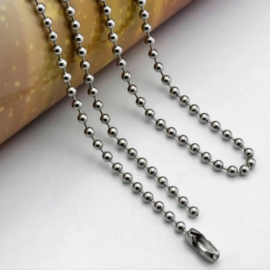 2mm Stainless Steel Ball Bead Chain For DIY Jewelry Making Accessories Necklace Chain On The Neck For Men Keychain Dog Tag Chain