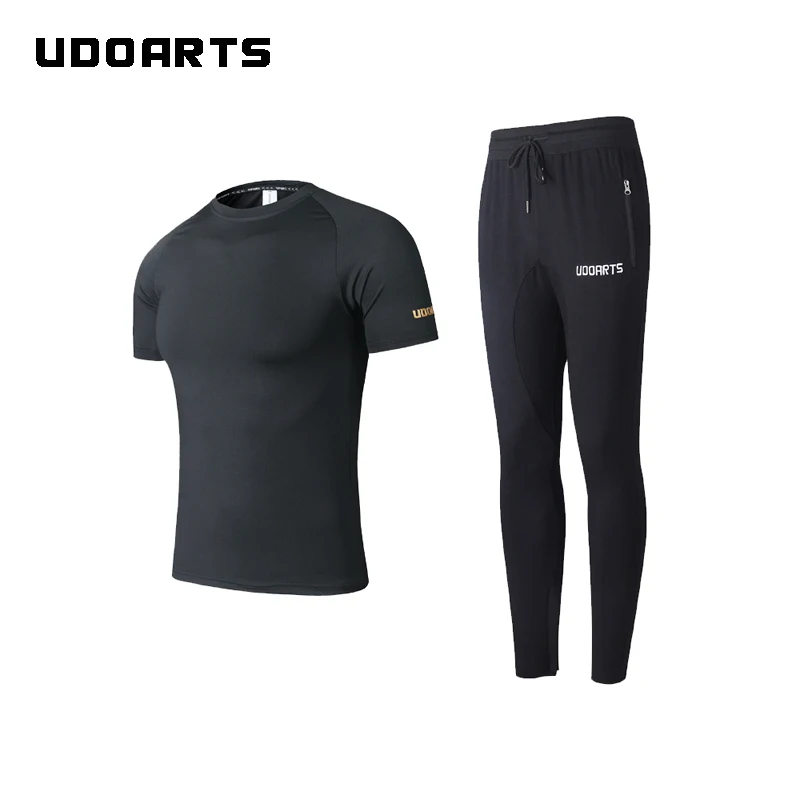 

Udoarts Compression Round-Neck Shirt and Training Pants With Zippers- Fitness Yoga Running Training Suit for Men