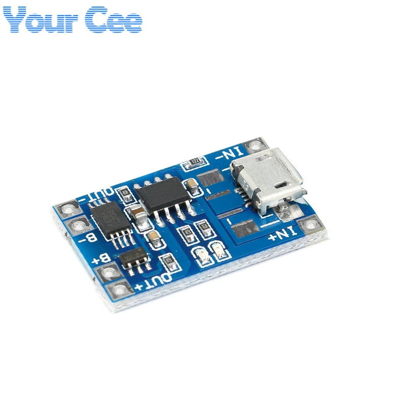 5pcs/1pc Micro USB Lithium Battery Charger Charging Board Module 5V 1A 18650 Protection Dual Function 1A Li-ion Cell