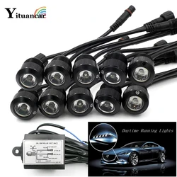 Yituancar 8-20Pcs DIY LED Car Styling Eagle Eye Daytime Running External Fog Lights DC12V White/Yellow Turn Signal Steering Lamp