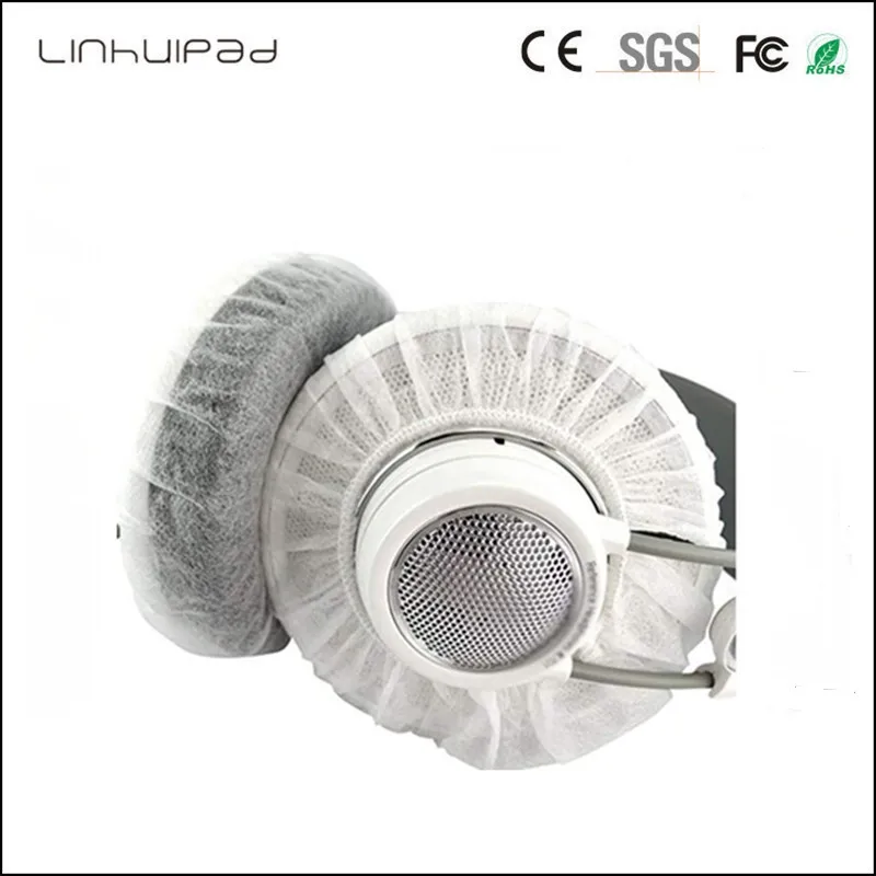 linhuipad White Sanitary Headphone Covers headsets cushions Stretchable Fabric hygiene earcup earpads 5000PCS/LOT( M sizi 10 CM)