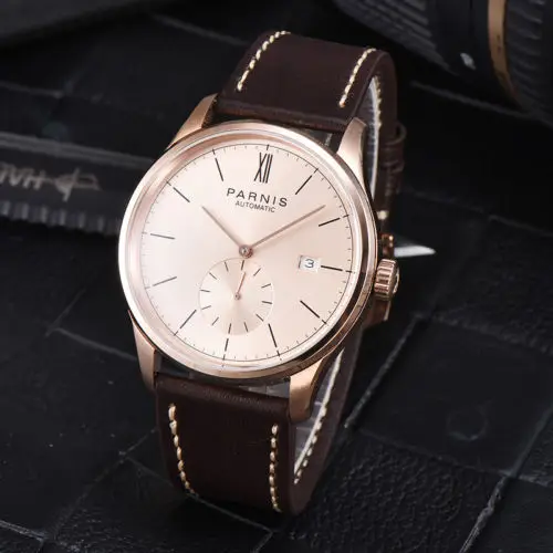 Parnis Mechanical Watches Minimalist Watch for Men Wristwatch Luxury Waterproof Automatic hombre Relogio Masculino Calendar