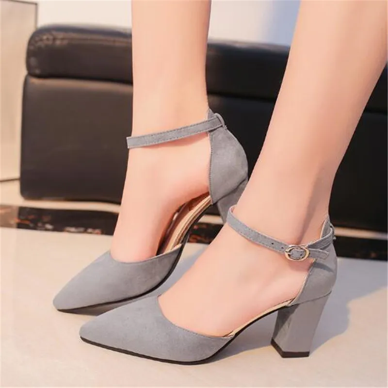 

2022 Sandalias femeninas high heels Autumn Flock Pointed Sandals Sexy High Heels Female Summer Shoes Female Sandals Mujer