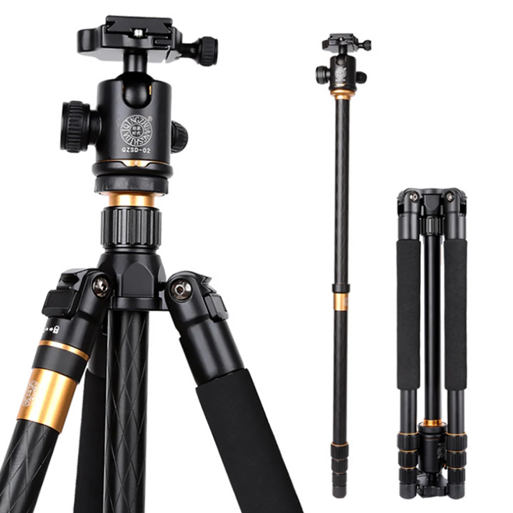 Hot QZSD Q999 Professional Photographic Portable Magnesium Aluminium Alloy Tripod Kit Monopod Stand Ballhead For DSLR Camera