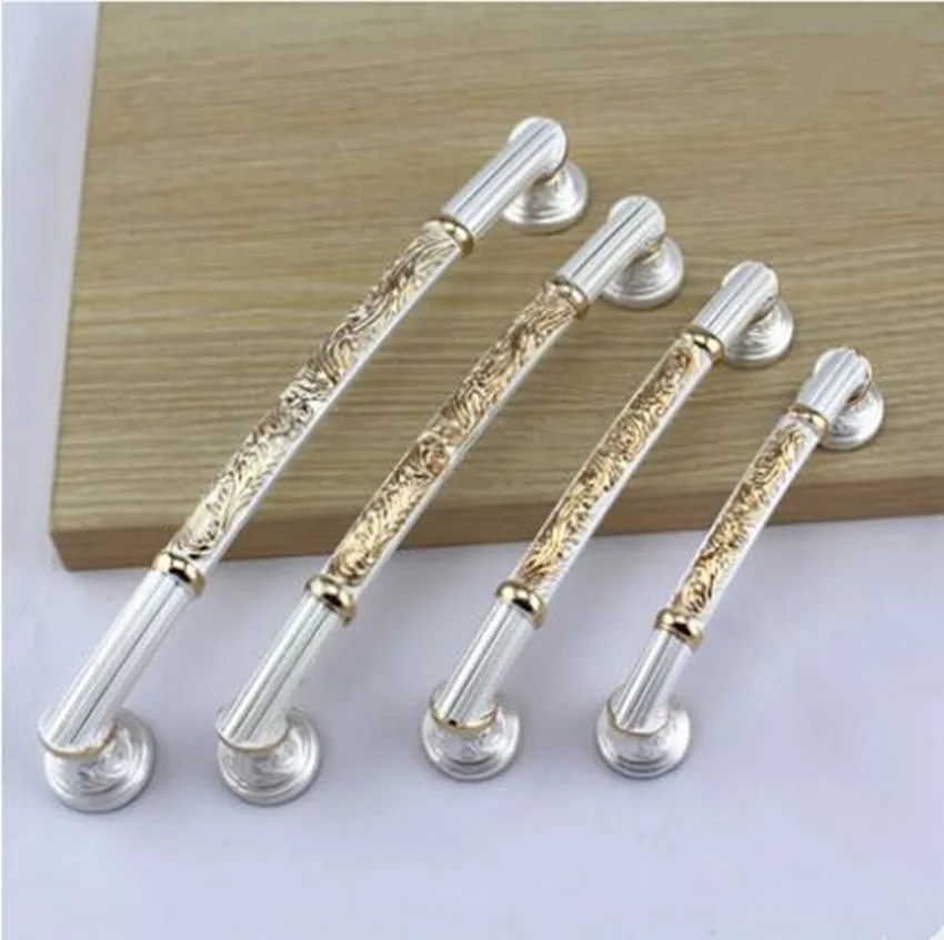 

European fashion furniture handles silver and golden kitchen cabinet cupboard door handles antique brass drawer tv cabinet knobs