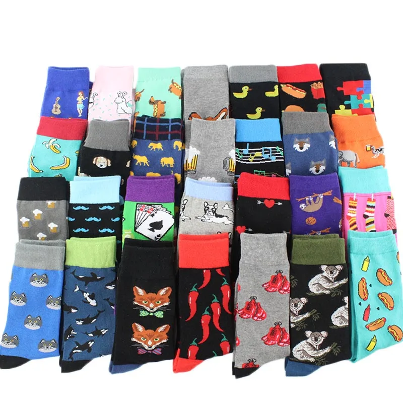 [WPLOIKJD]Hip Hop Calcetines Hombre Tide Sox Colorful Streetwear Funny Mens Socks Divertido Gifts For Men Skarpetki Harajuku