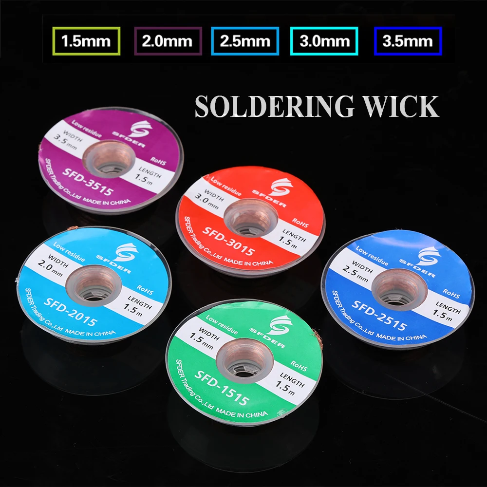 10pcs/lot Solder Wick Desoldering Braid 1.5mm 2.0mm 2.5mm 3.0mm 3.5mm Desoldering Wire Tin Remover BGA Soldering Repair Tools