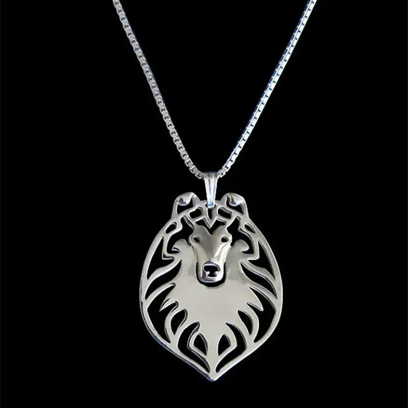 Women\'s Metal Rough Collie Necklaces Lovers\' Alloy Dog Pet Necklaces Drop Shipping