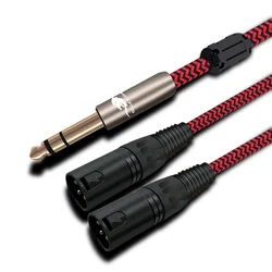 High Quality Stereo Male 1/4'' 6.35mm to 2 XLR Male Plug Audio Cable For Amplifier Speaker Mixer Mixing Xonsole Cable 1m 2m 3m