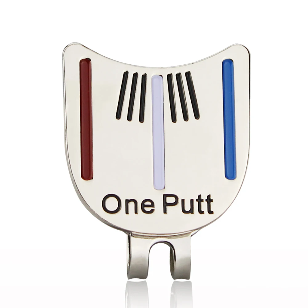 Pack of 6 Pcs One Putt Design Golf Ball Mark plus Magnetic Golf Hat Clip Golf Marker Drop Ship