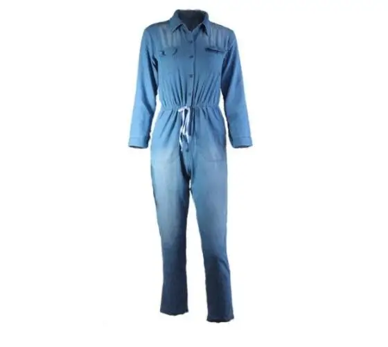 Fashion Denim Jumpsuits For Women 2022 Casual Long Sleeve Female Rompers Blue Ladies Jeans Playsuits Women Overalls