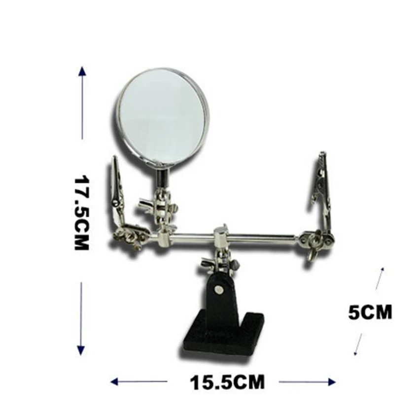 5X Third Hand Soldering Iron Stand Helping Clamp Vise Clip Tool Magnifying Glass wholesale Electronic Appliance Repair