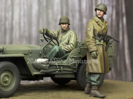 1/35 model kit resin kit  US NCO & Driver Set - 2 figs Unassembled Sculpture for Hobbyists