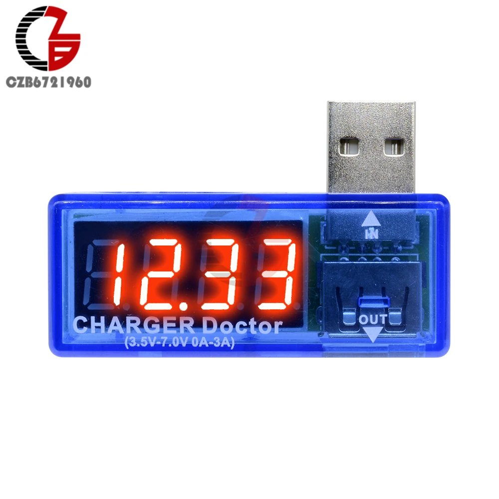 Mini LED Display Digital USB Voltmeter Ammeter Power Current Voltage Meter Tester Portable USB Volt Amp Charger Doctor Detector