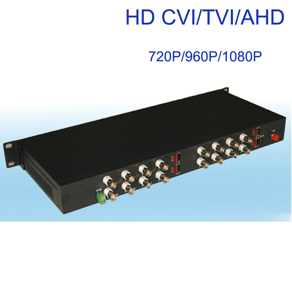 

1080P HD CVI AHD TVI 16 CH Video Fiber Optic Media Converters with RS485 - for 1080p 960p 720p AHD CVI TVI Coax. HD Cameras CCTV