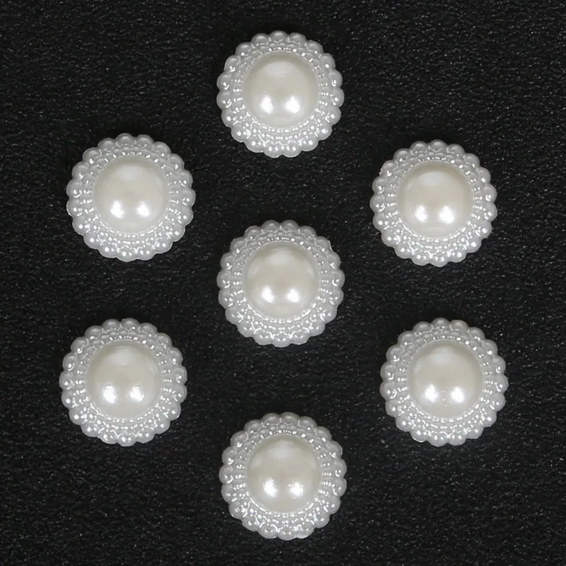 Hot Selling Flat Back Cabochon Imitation Plastic ABS Pearl Sun Flower Beads for DIY Fashion Jewelry Beads Craft Phone Decoration