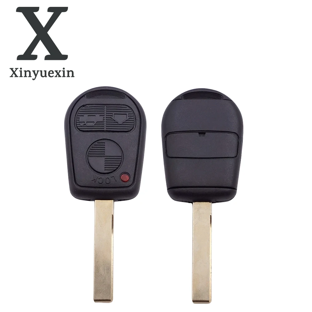 

Xinyuexin 3 Buttons Car Key Replacement Remote Key Case Shell Fob for BMW E31 E32 E34 E36 E38 E39 E46 Z3 Uncut Blade