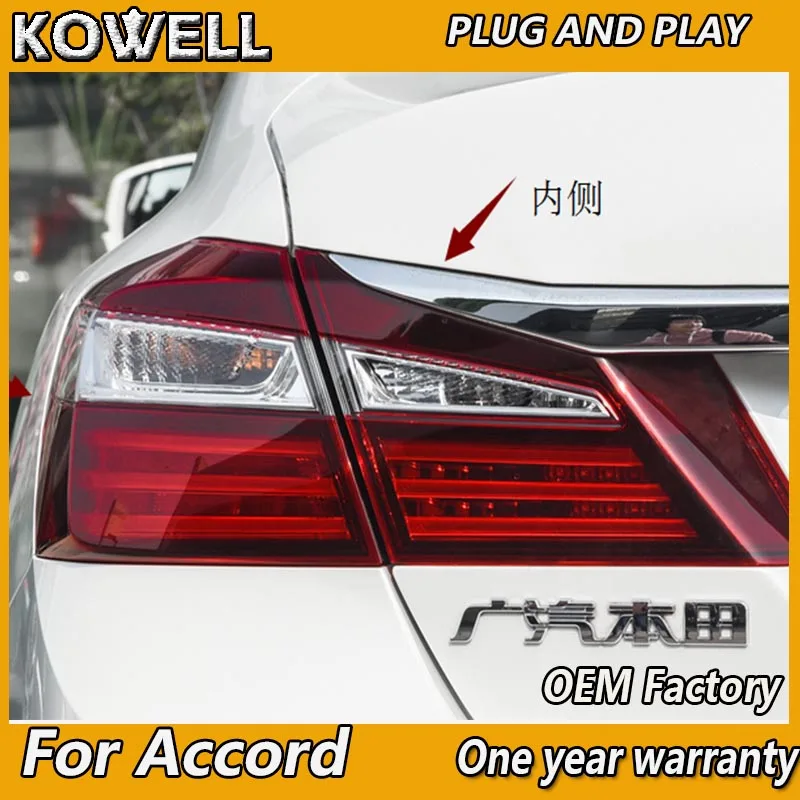 Car Styling for Accord original Tail Lights 2016-2017 New Accord 9.5 Tail Light Rear Light DRL+Brake+Park+Signal