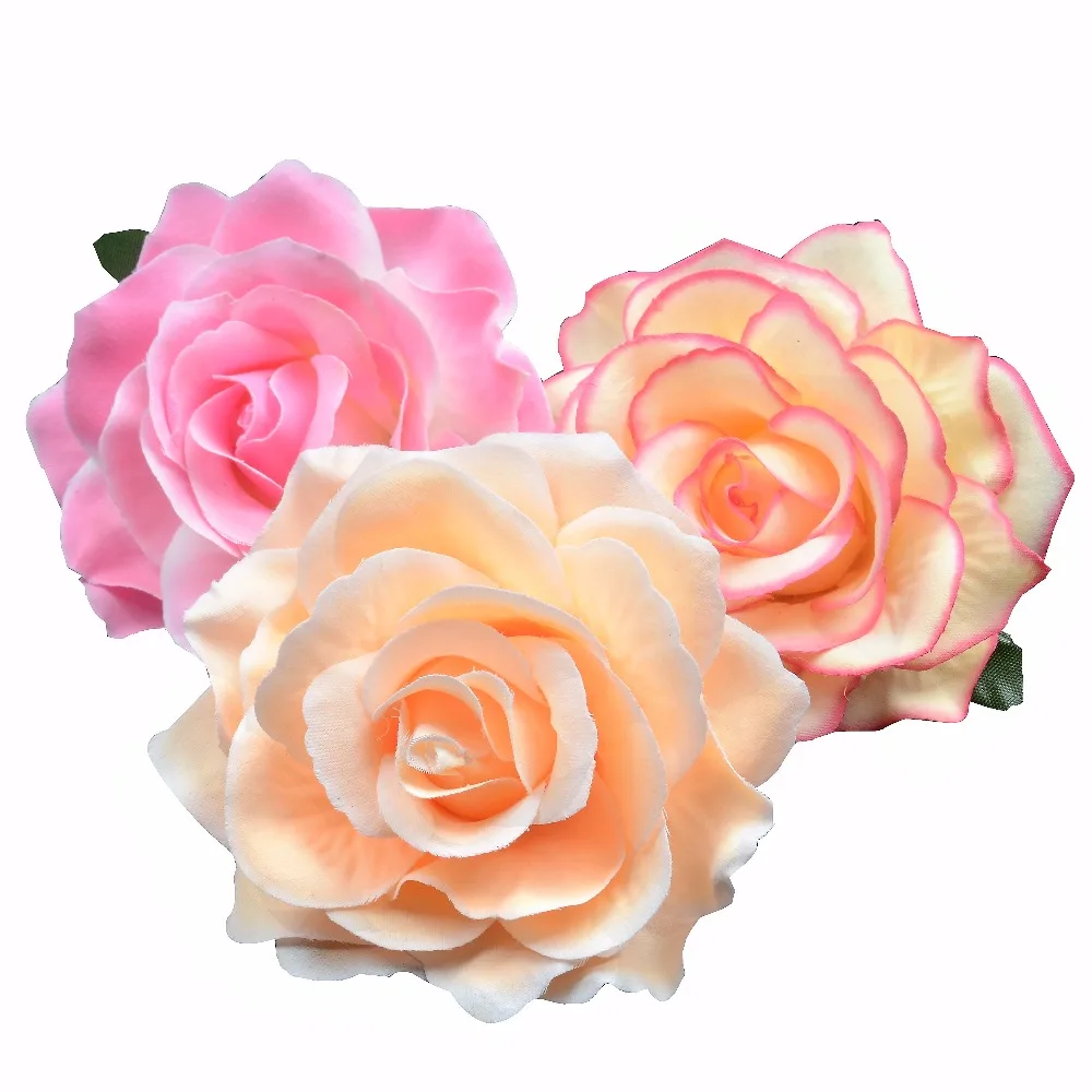 10pcs 10cm Large Artificial Rose Silk Flower Heads For Wedding Home Decoration DIY Wreath Scrapbooking Craft Fake Flowers Wall