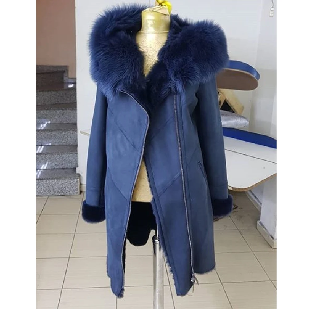 Chaqueta de borreguito para mujer, abrigo largo de piel, turco, escandinavo, cálido para invierno