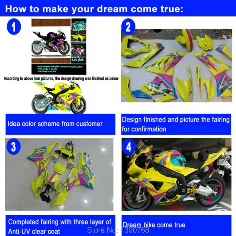 Compression molding motorcycle fairings for Yamaha YZFR1 2000 2001 yellow black white fairing kit YZF R1 00 01 BA117