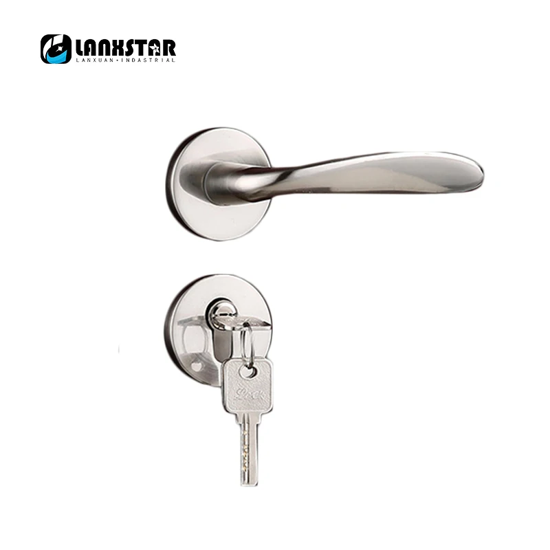 

High Quality Perfect Zinc Alloy Nickel Wire Drawing Door Lock Handle Spilit Locks Hard Strength Metal Room Door-locks