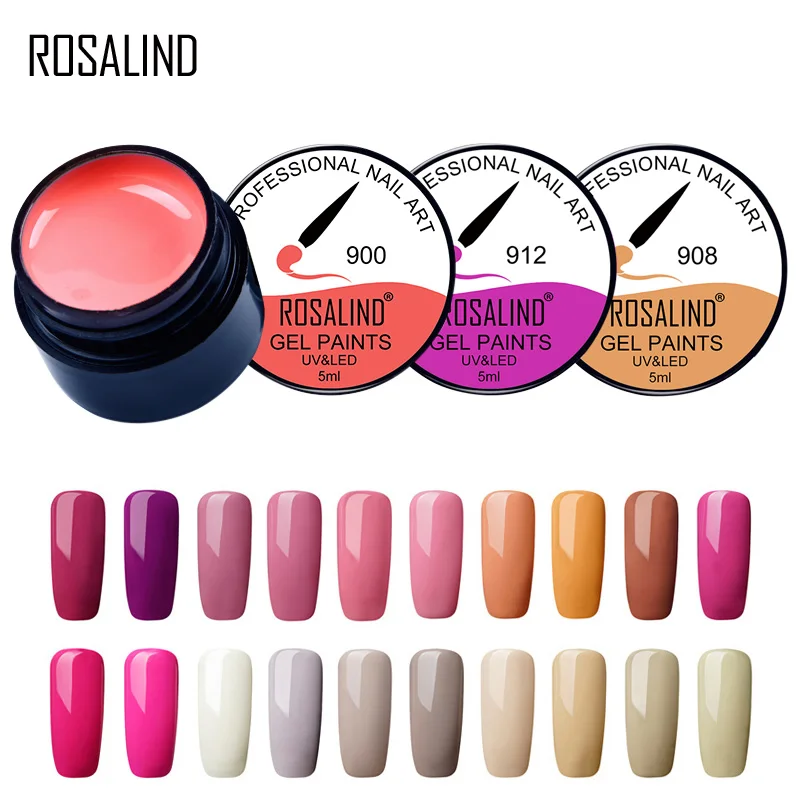 

ROSALIND NEW 5ml Nail Painting Color Gel 891-920 Nail Gel Manicure DIY French Nail Art Gel Polish Long-last Gel Lacquer Varnish