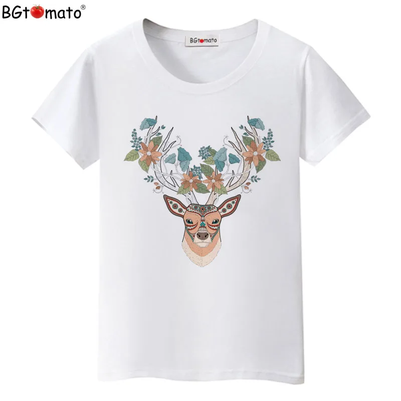 

BGtomato Sika deer art T-shirts new style beautiful women shirts Summer cool tops women casual tees