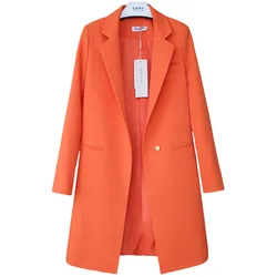 Blazers moulants à manches longues pour femmes, manteau coupe-vent long, vêtements pour femmes, vestes décontractées, printemps, automne, 2023