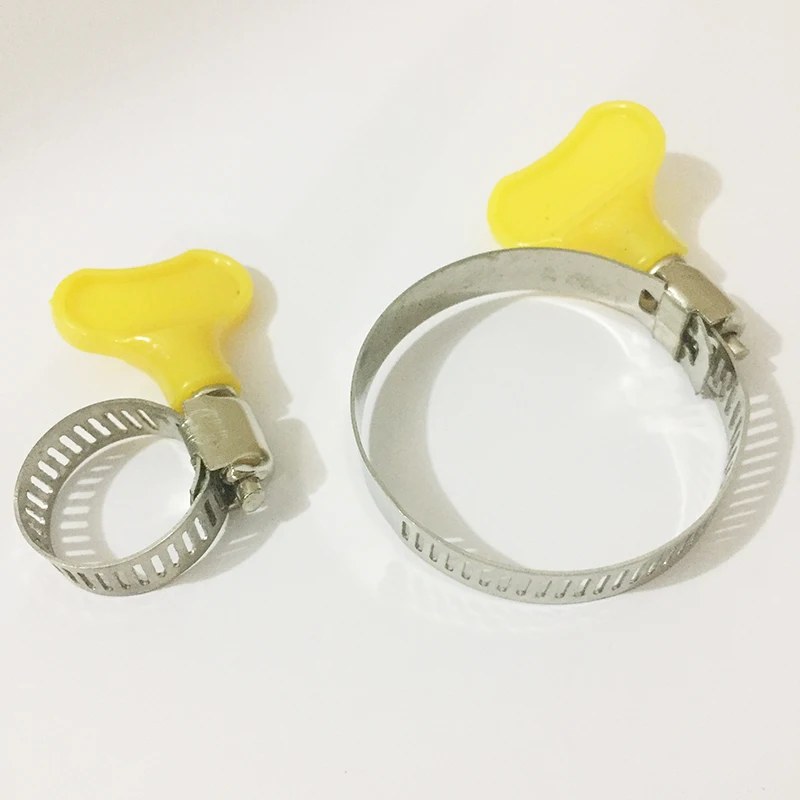 50pcs/lot stainless steel hose clamps Pipe Clips with plastic handle dia. 8mm-12mm/10-16mm/13-19mm/16-25mm/19-29mm/18-32mm