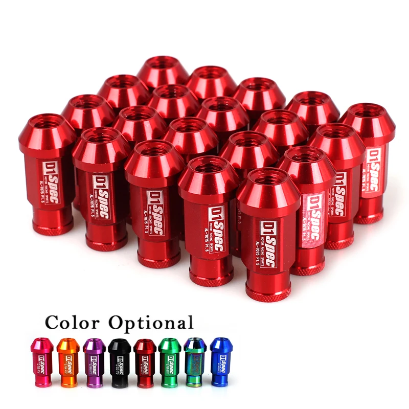 20Pcs D1 Spec Universal Racing Wheel Lug Nuts Aluminum 50mm 40mm JDM Car Lug Wheel Nuts Screw M12 X1.25MM/M12 x 1.5MM