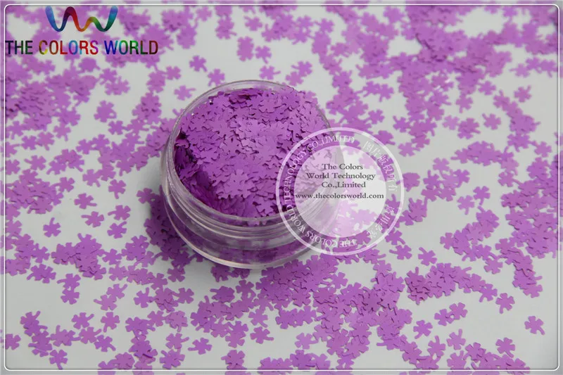 CN-3 Solvent Resistant  Neon Purple Color Four-leaf Clover Shape Glitter  for Nail Polish and DIY decoration 1Pack =50g