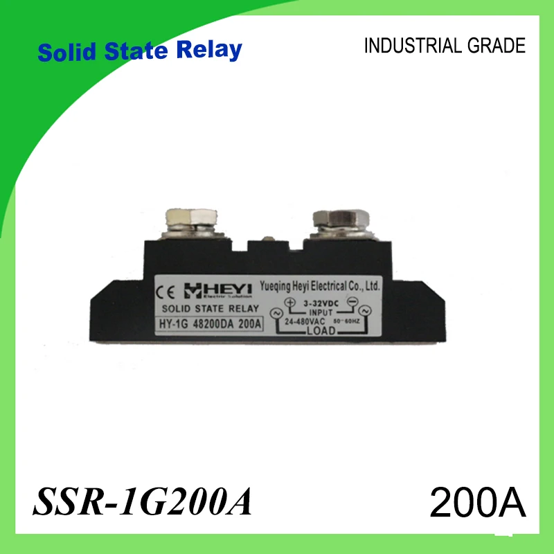 

SSR-200A Solid State Relay 200A Industrial 24-480VAC 3-32VDC(D3) 70-280VAC(A2) High Voltage Relay Solid State Relays SSR 200A