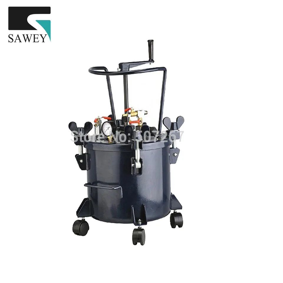 20L/5.28 gallon Manual hand mixing swing stir paint pressure pot Tank barrel spray agitator with stainless inner