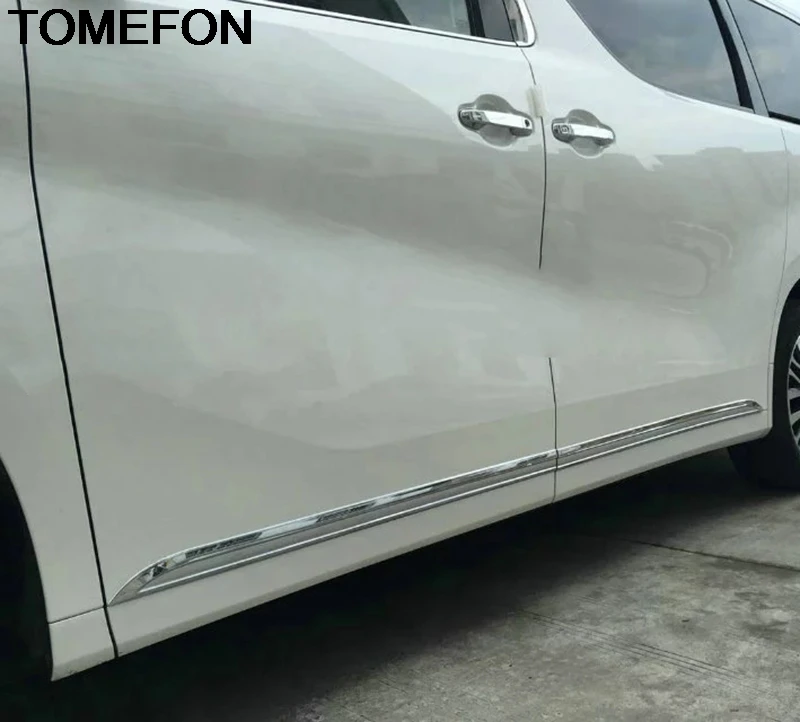 TOMEFON Exterior Accessories For Toyota Alphard Vellfire AH30 2015-2019 ABS Chrome Body Door Side Molding Anti-Scuff Rib Trim