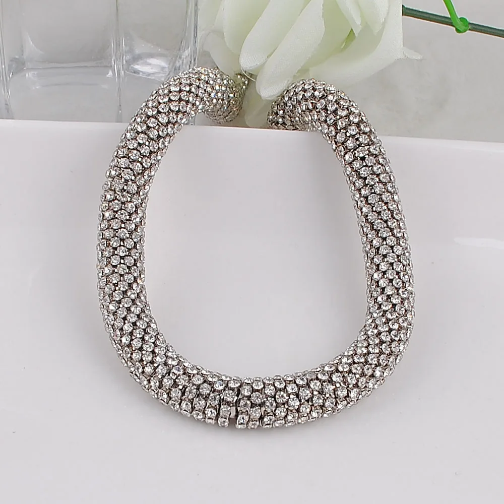 TOP Creative Women Fashion Necklace Rhinestone Statement Twining Necklace For Women Party Wedding