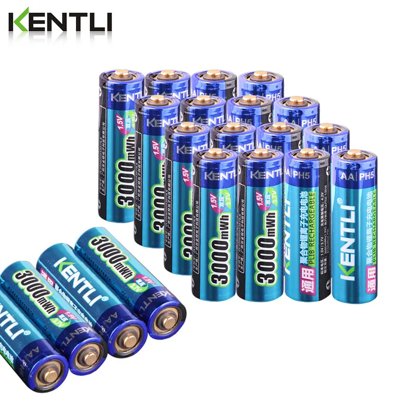 KENTLI 1.5v aa Rechargeable 3000mWh Lithium  Battery ，Manufacturers Direct Sales， For Cameras，Electric Toys