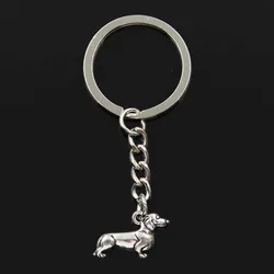 New Keychain 20x15mm Dog Dachshund Pendants DIY Men Car Key Chain Ring Holder Keyring Souvenir Jewelry Gift