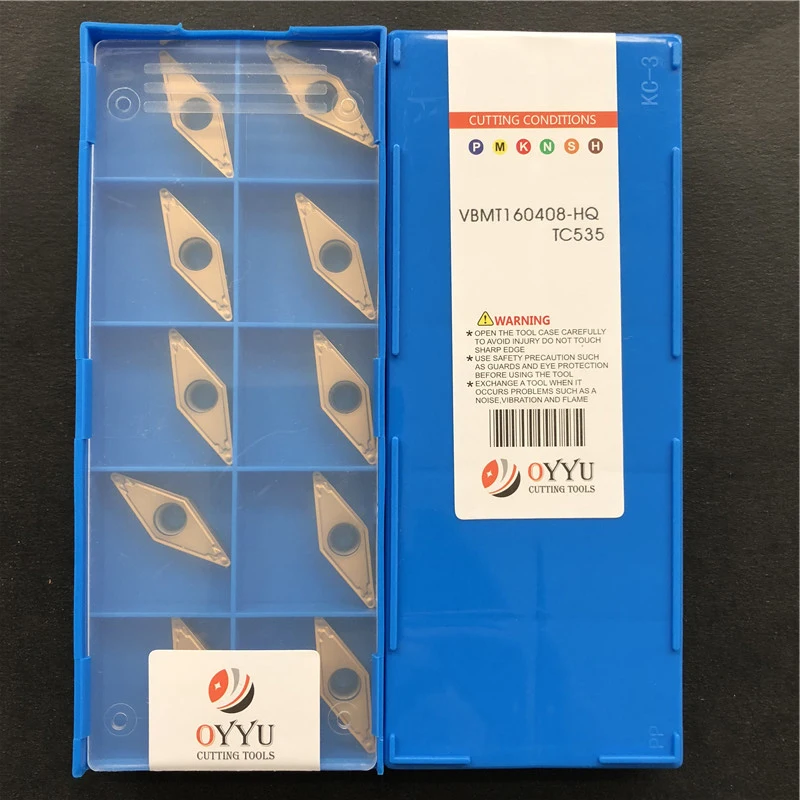 

OYYU 10pcs VBMT160408-HQ TC535 VBMT 160408 Carbide Inserts Lathe Cutter Tools Turning CNC 10pcs utensili tornio отрезной резец